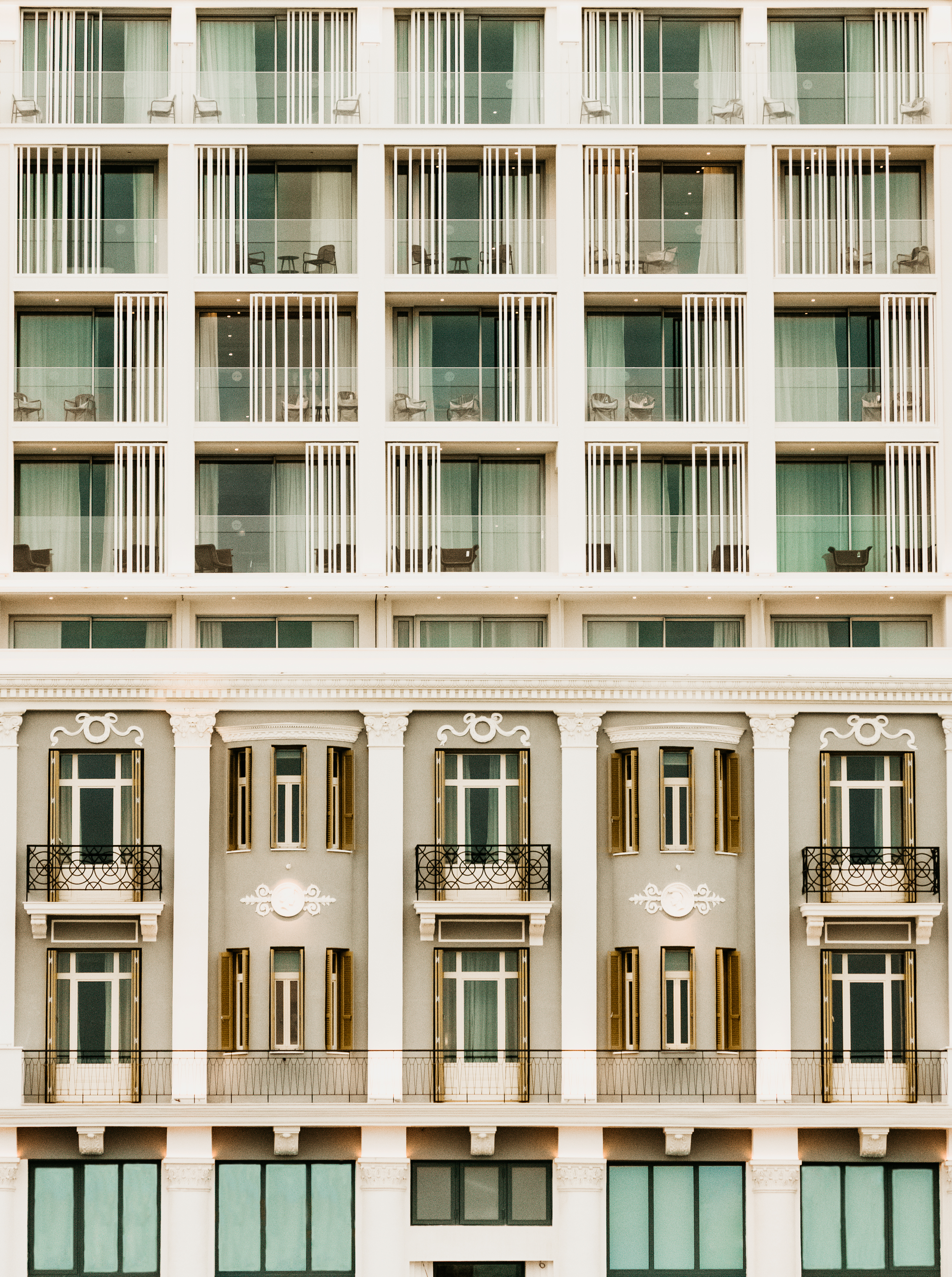 
ON Residence Hotel exterior with neoclassical facade and modern balconies 